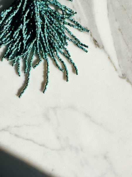 Pyrite and Turquoise Tassel Necklace